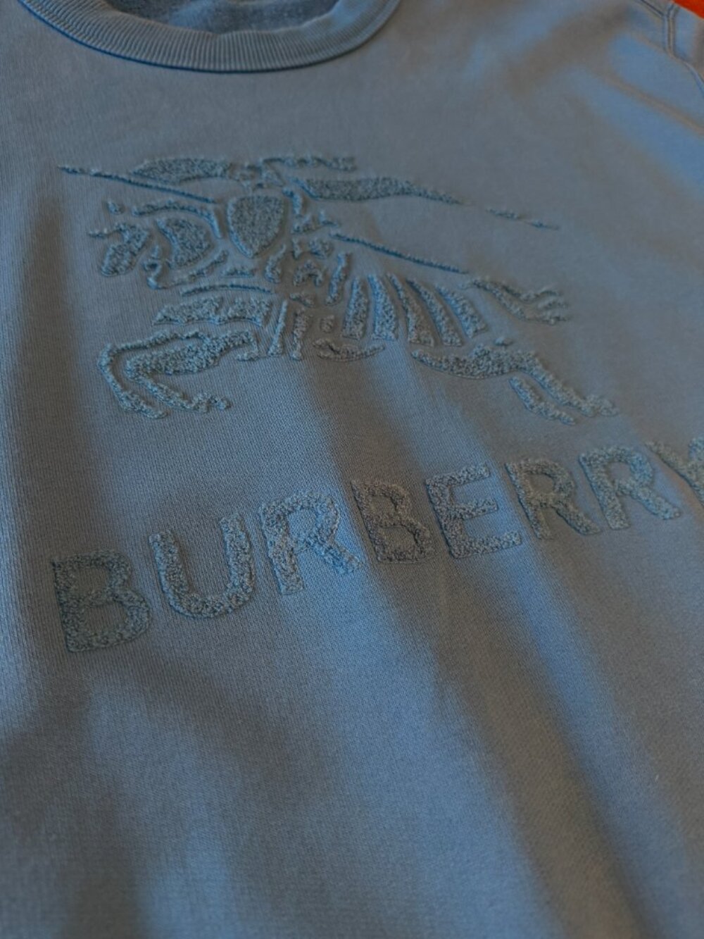 Burberry Men's Sweatshirt - Embroidered XXL - Opal Blue
